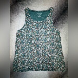 American Eagle Green Floral Soft & Sexy Comfy Tank Top Shirt Small S